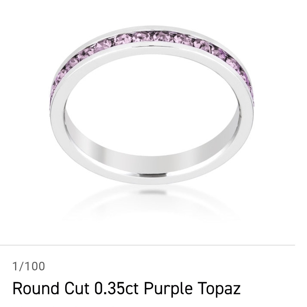 Elegant Silver Ring with Purple Topaz